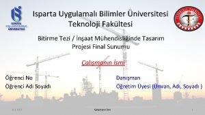 Isparta Uygulamal Bilimler niversitesi Teknoloji Fakltesi Bitirme Tezi