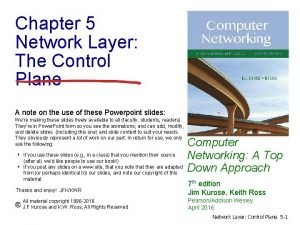 Chapter 5 Network Layer The Control Plane A