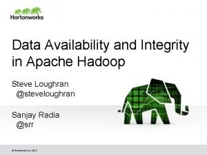 Data Availability and Integrity in Apache Hadoop Steve