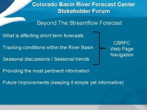 Colorado basin river forecast center