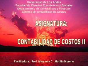Universidad de Los Andes Facultad de Ciencias Econmicas