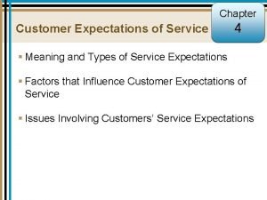 Possible levels of customer expectations