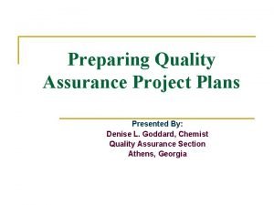 Epa requirements for quality assurance project plans