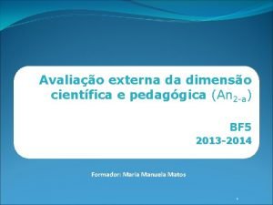 Avaliao externa da dimenso cientfica e pedaggica An