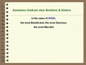 Assalamu alaikum sister
