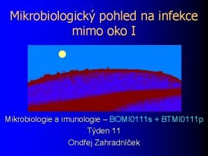 Mikrobiologick pohled na infekce mimo oko I Mikrobiologie