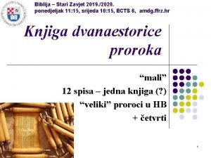 Biblija Stari Zavjet 2019 2020 ponedjeljak 11 15