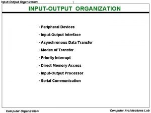 Cpu input or output