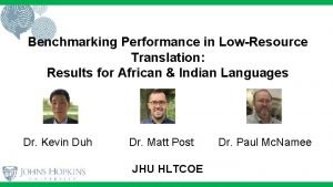 Benchmarking in swahili