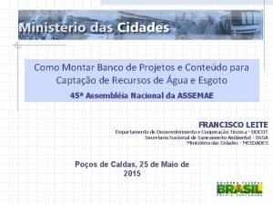 Como Montar Banco de Projetos e Contedo para