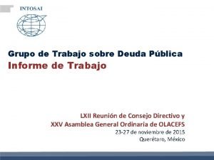 Grupo de Trabajo sobre Deuda Pblica Informe de