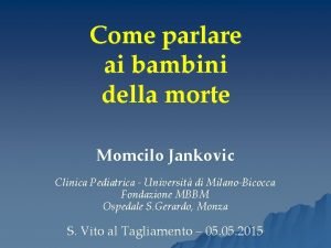 Come parlare ai bambini della morte Momcilo Jankovic