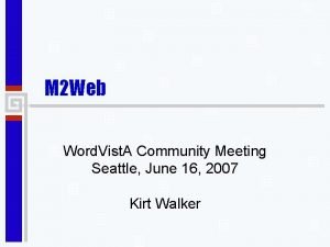 M 2 Web Word Vist A Community Meeting