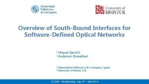 Overview of SouthBound Interfaces for SoftwareDefined Optical Networks