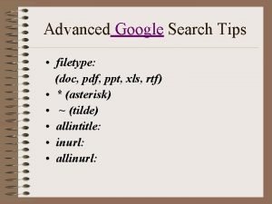 Google search tips pdf