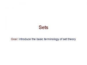 Terminology for sets