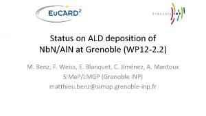 Status on ALD deposition of Nb NAl N