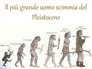 Il più grande uomo scimmia del pleistocene personaggi