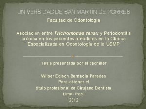 UNIVERSIDAD DE SAN MARTN DE PORRES Facultad de
