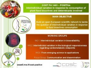 COST FA 1403 POSITIVe Interindividual variation in response