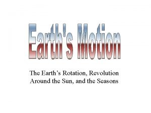 The Earths Rotation Revolution Around the Sun and