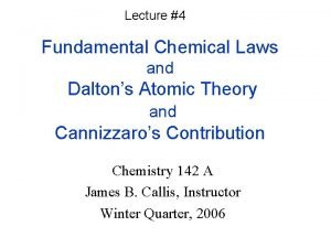 Fundamental chemical laws