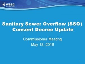 Sanitary Sewer Overflow SSO Consent Decree Update Commissioner