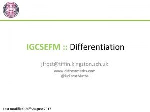 Dr frost differentiation