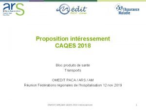 Proposition intressement CAQES 2018 Bloc produits de sant