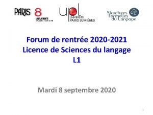 Forum de rentre 2020 2021 Licence de Sciences