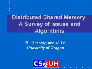 Design issues of distributed shared memory