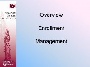 Overview Enrollment Management Making A Difference Enrollment management