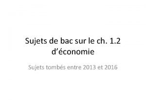 Sujets de bac sur le ch 1 2