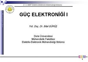 G Elektronii I D MMF ElektrikElektronik Mhendislii Blm