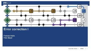 Error correction I Frances Hubis Felix Bauer Frances