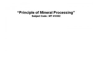 2 product formula mineral processing
