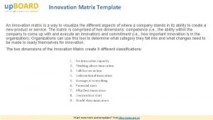 Innovation matrix template