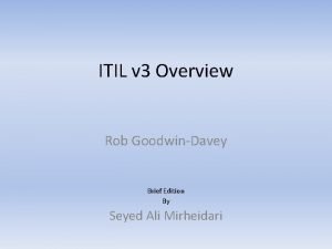 Itil brief overview