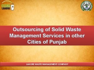 Outsourcing of Solid Waste Management Services in other