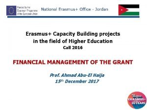 Erasmus Capacity Building projects in the field of