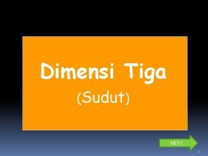 Dimensi Tiga Sudut NEXT 1 Setelah menyaksikan tayangan