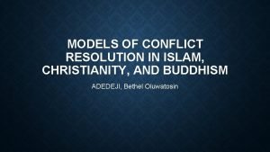 Salam model of conflict management