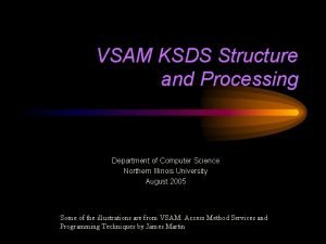 VSAM KSDS Structure and Processing Department of Computer