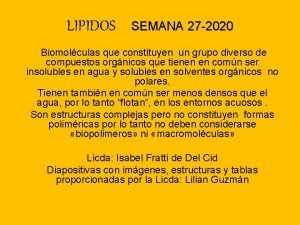 Clasificacion de los lipidos Clasificacion de los lipidos