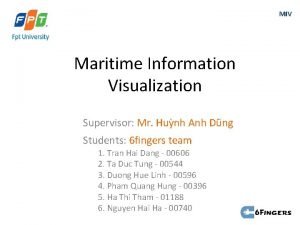 MIV Maritime Information Visualization Supervisor Mr Hunh Anh