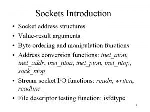 Value result arguments in network programming