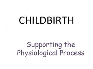 CHILDBIRTH Supporting the Physiological Process What is physiologic