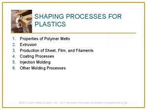 Shaping processes for plastics