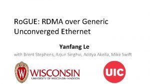 Ro GUE RDMA over Generic Unconverged Ethernet Yanfang