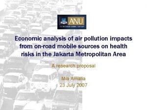 Economic analysis of air pollution impacts from onroad
